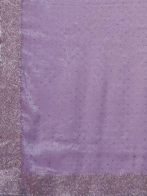 Mauve women embroidered beads and stones saree 5