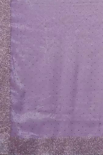 Mauve women embroidered beads and stones saree