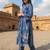 Blue embroidered pure cotton kurta trouser dupatta set