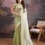 Olive embroidered saree with blouse piece