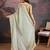 Olive embroidered saree with blouse piece