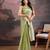 Olive embroidered saree with blouse piece