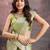 Olive embroidered saree with blouse piece