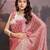 Peach women pastels embroidered saree