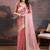 Peach women pastels embroidered saree