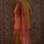 Yellow embroidered silk blend kurta trouser dupatta set
