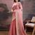 Peach women pastels embroidered saree
