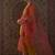 Yellow embroidered silk blend kurta trouser dupatta set