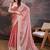 Peach women pastels embroidered saree
