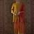 Yellow embroidered silk blend kurta trouser dupatta set
