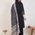 Black embroidered pure cotton kurta trouser dupatta set