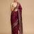 Maroon woven design banarasi saree with unstitched blouse