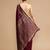 Maroon woven design banarasi saree with unstitched blouse