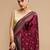 Maroon woven design banarasi saree with unstitched blouse