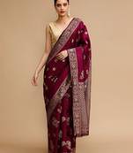Maroon woven design banarasi saree
