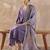 Purple solid silk blend kurta trouser dupatta set