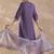 Purple solid silk blend kurta trouser dupatta set