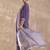 Purple solid silk blend kurta trouser dupatta set
