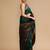 Green ethnic motifs woven design zari banarasi saree