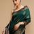 Green ethnic motifs woven design zari banarasi saree