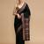 Black woven design banarasi saree with unstitched blouse