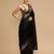 Black woven design banarasi saree with unstitched blouse