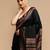 Black woven design banarasi saree with unstitched blouse