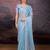 Turquoise embellished embroidered saree