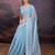 Turquoise embellished embroidered saree