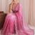 Pink ombre embroidered tissue designer saree