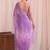 Purple ombre mirror work tissue designer saree