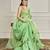 Green floral printed gotta patti saree