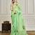 Green floral printed gotta patti saree