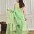 Green floral printed gotta patti saree
