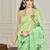 Green floral printed gotta patti saree