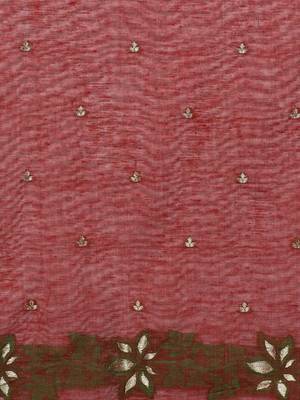 Cream woven design saree with blouse 5