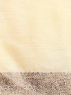 Cream woven design bhagalpuri sarees with blouse piece 5