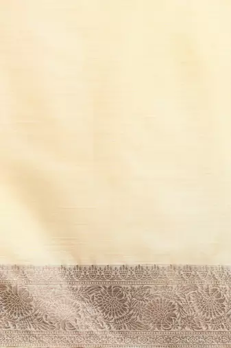 Cream woven design bhagalpuri sarees with blouse piece