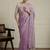 Purple floral embroidered beads and stones saree with blouse piece