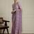 Purple floral embroidered beads and stones saree with blouse piece