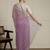 Purple floral embroidered beads and stones saree with blouse piece