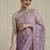 Purple floral embroidered beads and stones saree with blouse piece