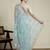 Blue woven design saree with blouse