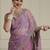 Purple ethnic motifs embroidered saree