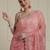 Pink floral motif embroidered beads and stones saree