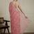 Pink floral motif embroidered beads and stones saree