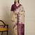Cream geometric woven design zari paithani saree
