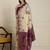 Cream geometric woven design zari paithani saree