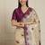 Cream geometric woven design zari paithani saree