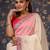 Off white organza saree with blouse piece